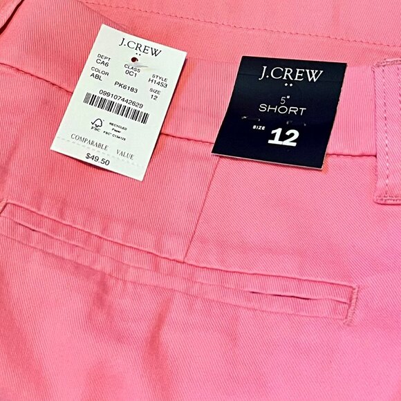 NWT J. Crew 5" classic chino short in Azalea Bloom Size 12 - Picture 2 of 2